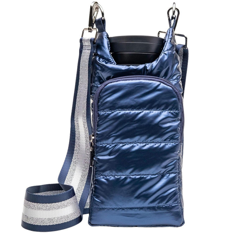 Winter Outdoors Down Bottle Cover Portable Fashion Shoulder Strap Kettle Bag Portable Crossbody Insulation Large Ice Cup